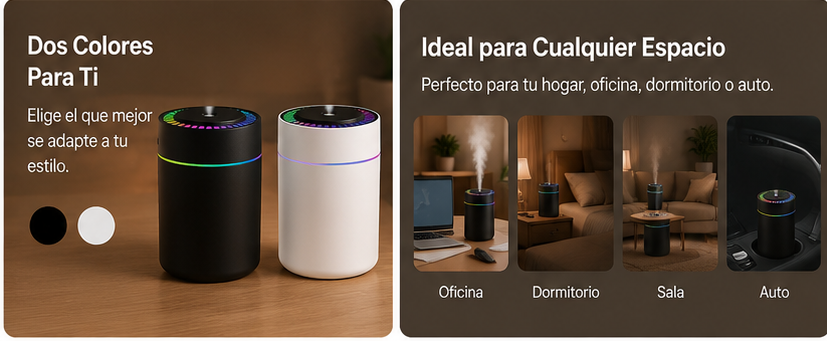 Mini Humidificador USB AirMist™ | Difusor de Aromas con Luz LED RGB