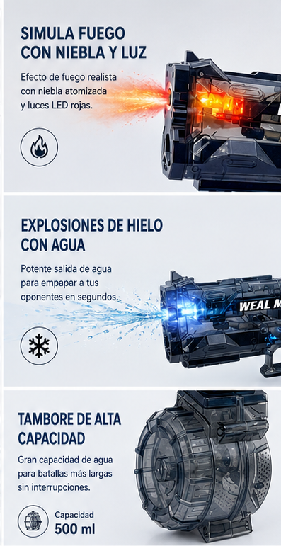Pistola de Agua Eléctrica AquaBlaster™ | Disparo Automático de Alta Presión