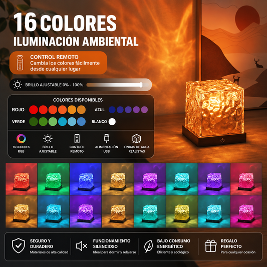 Proyector Aurora Oceánica RGB™ | 16 Colores y Control Remoto