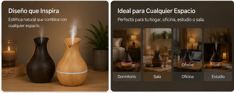 Humidificador ColorMist™ | Difusor de Aromas USB con Luz LED Multicolor