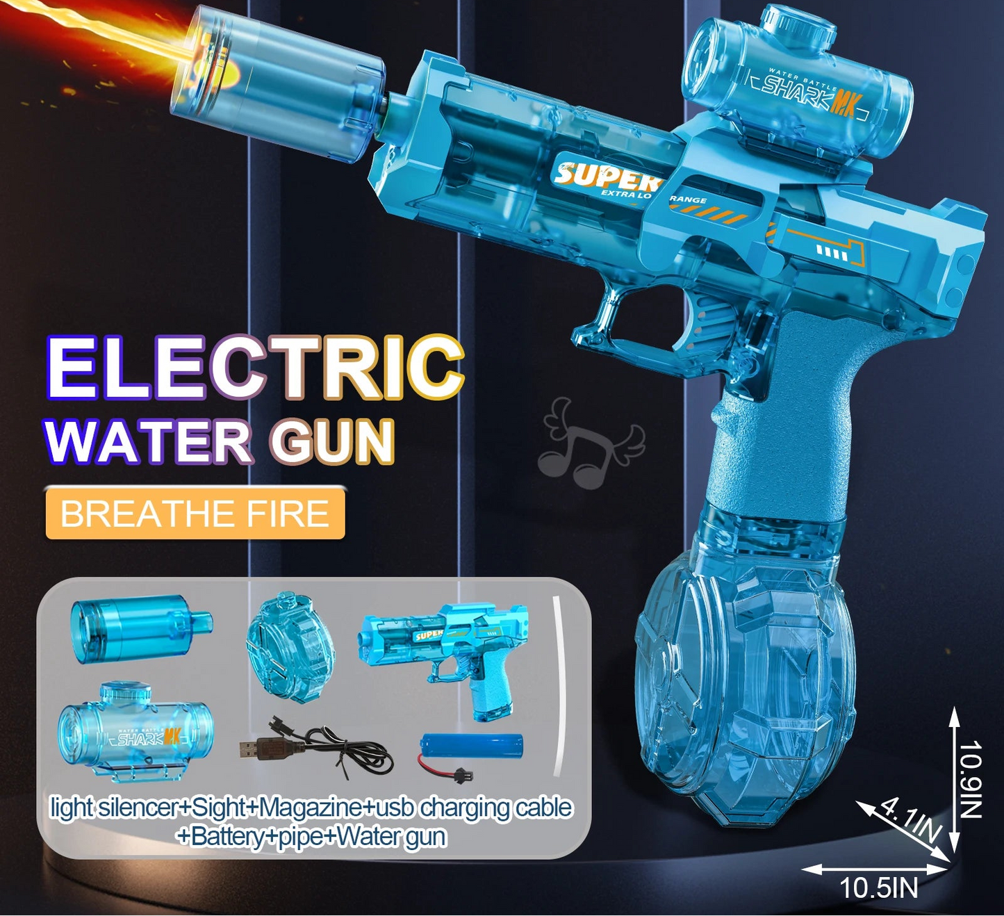 Pistola de Agua Eléctrica AquaBlaster™ | Disparo Automático de Alta Presión