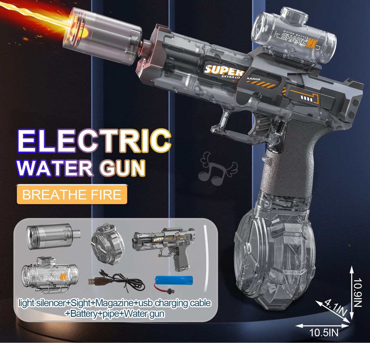Pistola de Agua Eléctrica AquaBlaster™ | Disparo Automático de Alta Presión