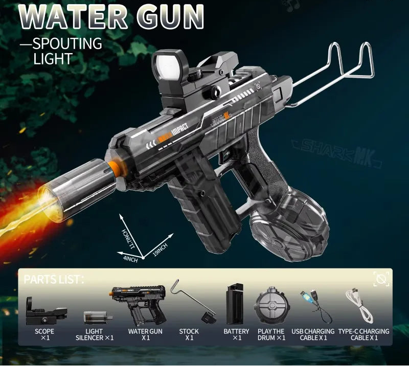 Pistola de Agua Eléctrica AquaBlaster™ | Disparo Automático de Alta Presión