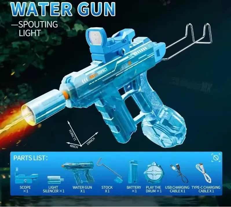 Pistola de Agua Eléctrica AquaBlaster™ | Disparo Automático de Alta Presión