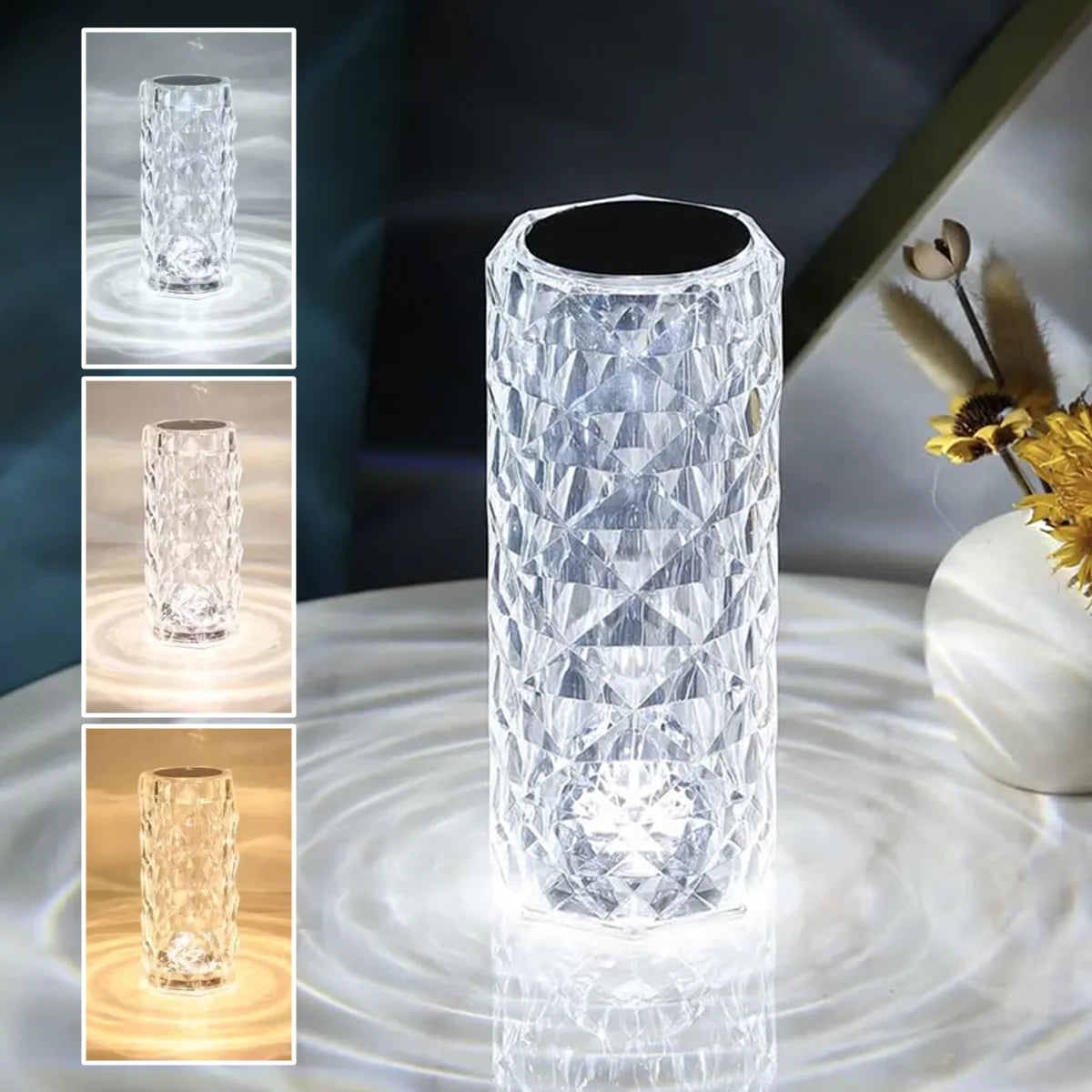 Lámpara Cristal Rosa RGB RoseGlow™