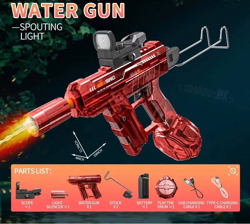 Pistola de Agua Eléctrica AquaBlaster™ | Disparo Automático de Alta Presión