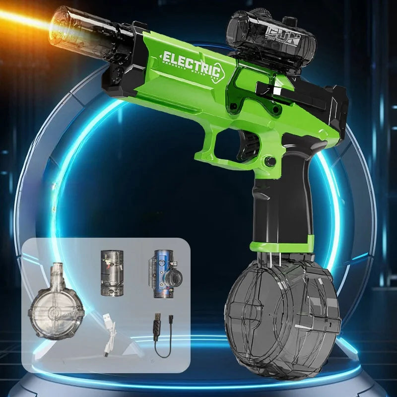 Pistola de Agua Eléctrica AquaBlaster™ | Disparo Automático de Alta Presión