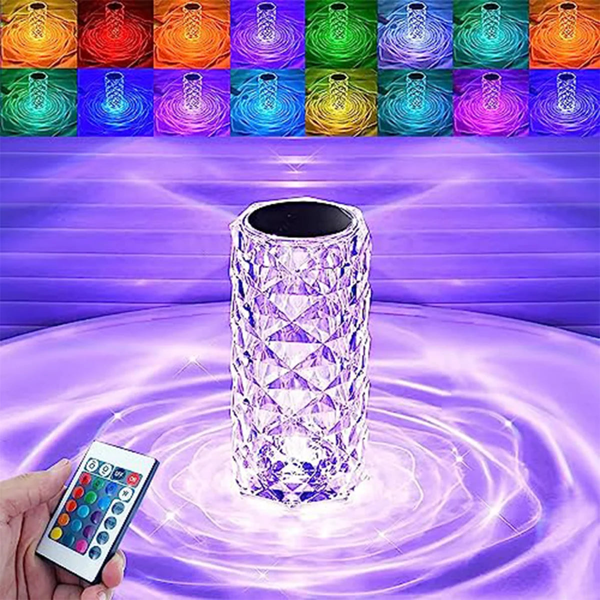 Lámpara Cristal Rosa RGB RoseGlow™